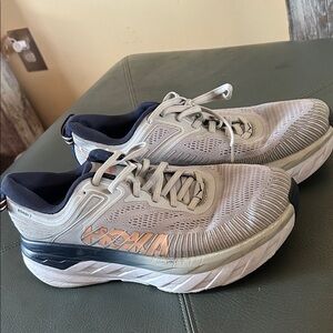 Hoka Gray and Black Bondi 7